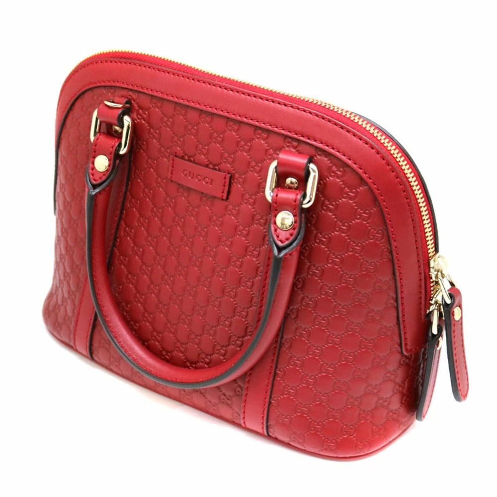 GUCCI Bag Handbag Shoulder Leather Red